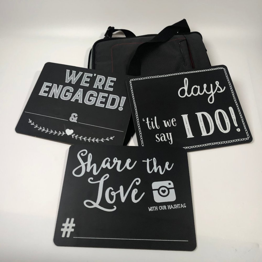 Engagement Wedding Announcement Chalkboard Set